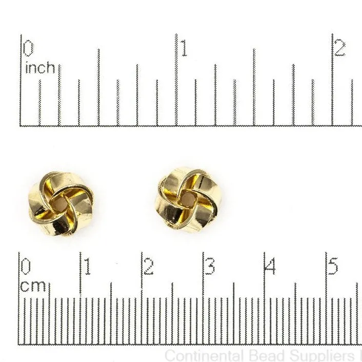 10.5mm Spiral Knot Bead - Made of plated brass - Sold individually - K132