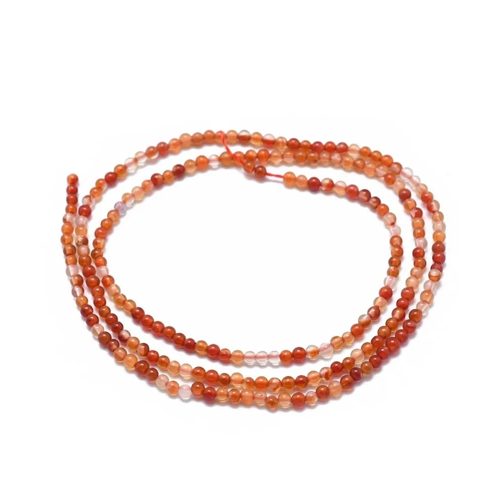 2mm natural carnelian beads, Red agate gemstone