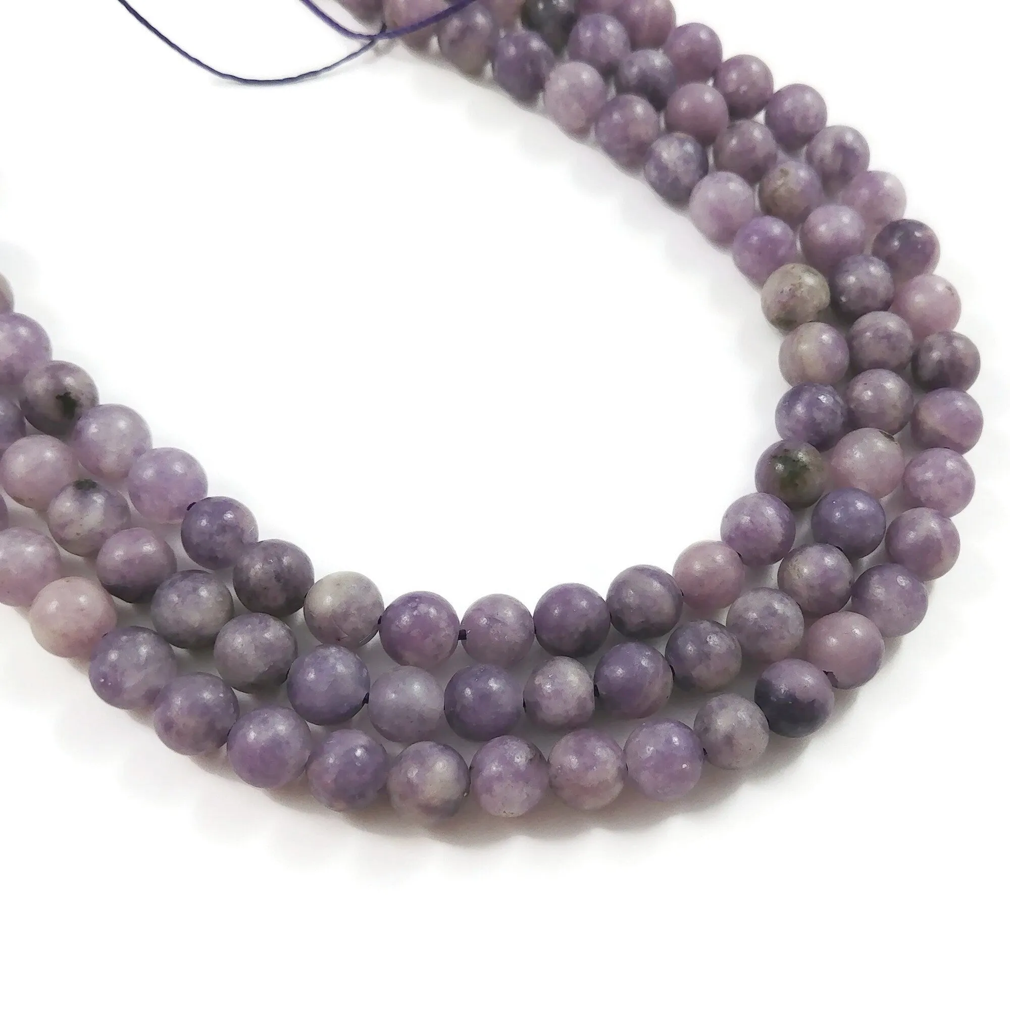 6mm natural lepidolite beads