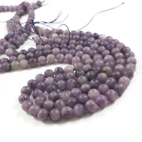 6mm natural lepidolite beads