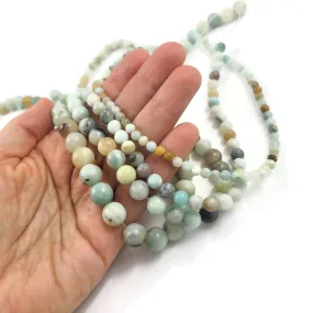 Amazonite round beads 4mm, 6mm, 8mm, 10mm, Polished gemstone beads