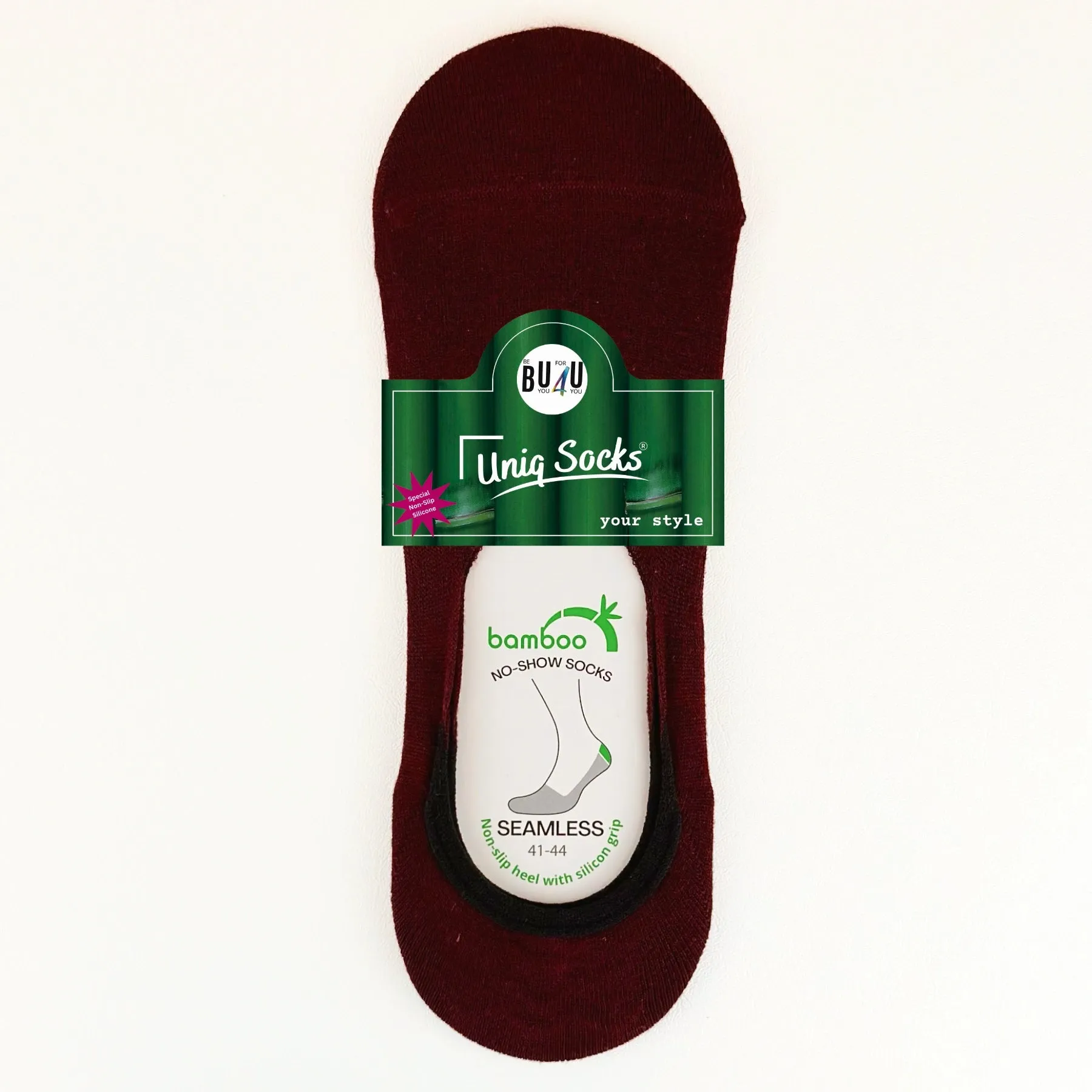 Burgundy Bamboo No-Show Socks