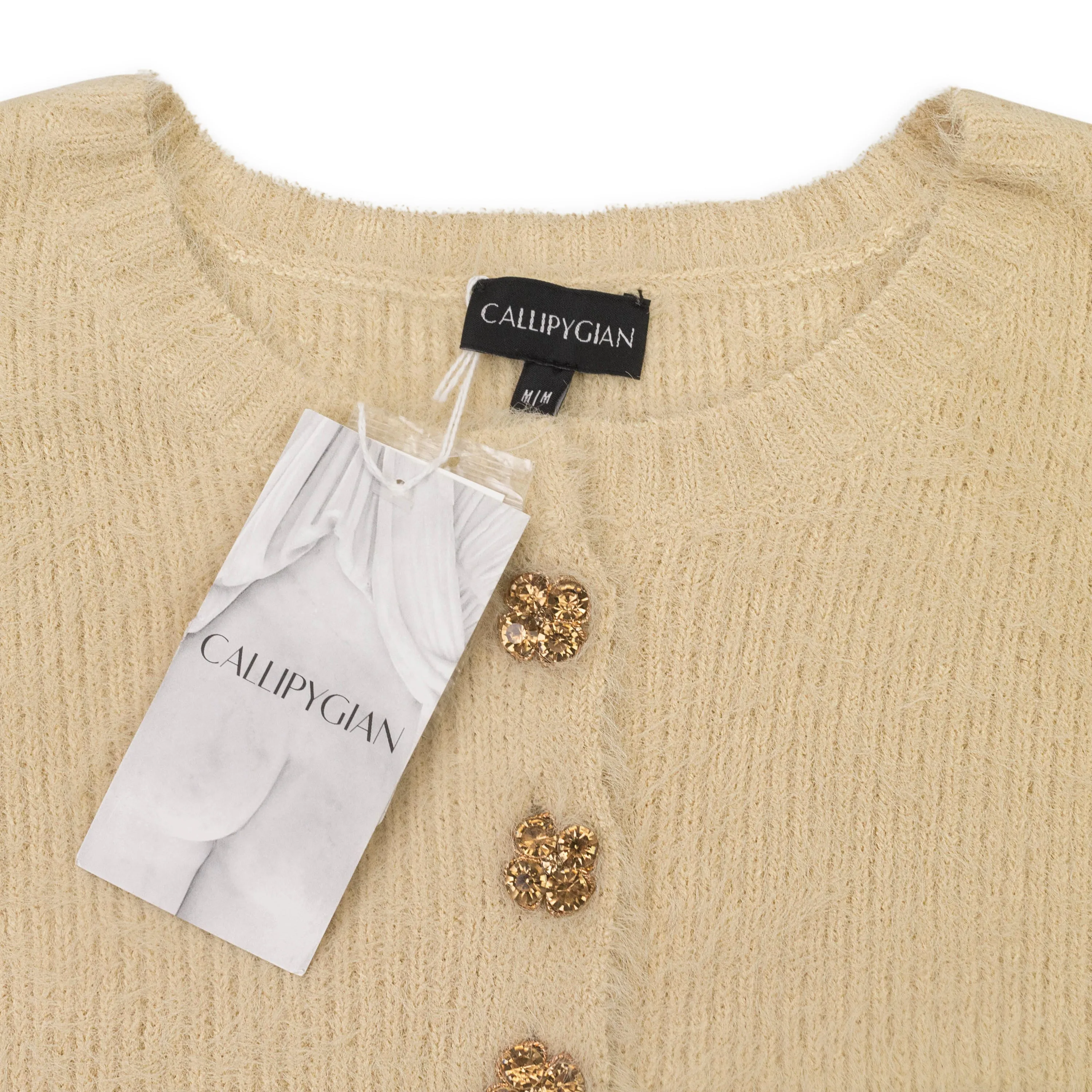 CALLIPYGIAN SS FURRY BEIGE CARDIGAN