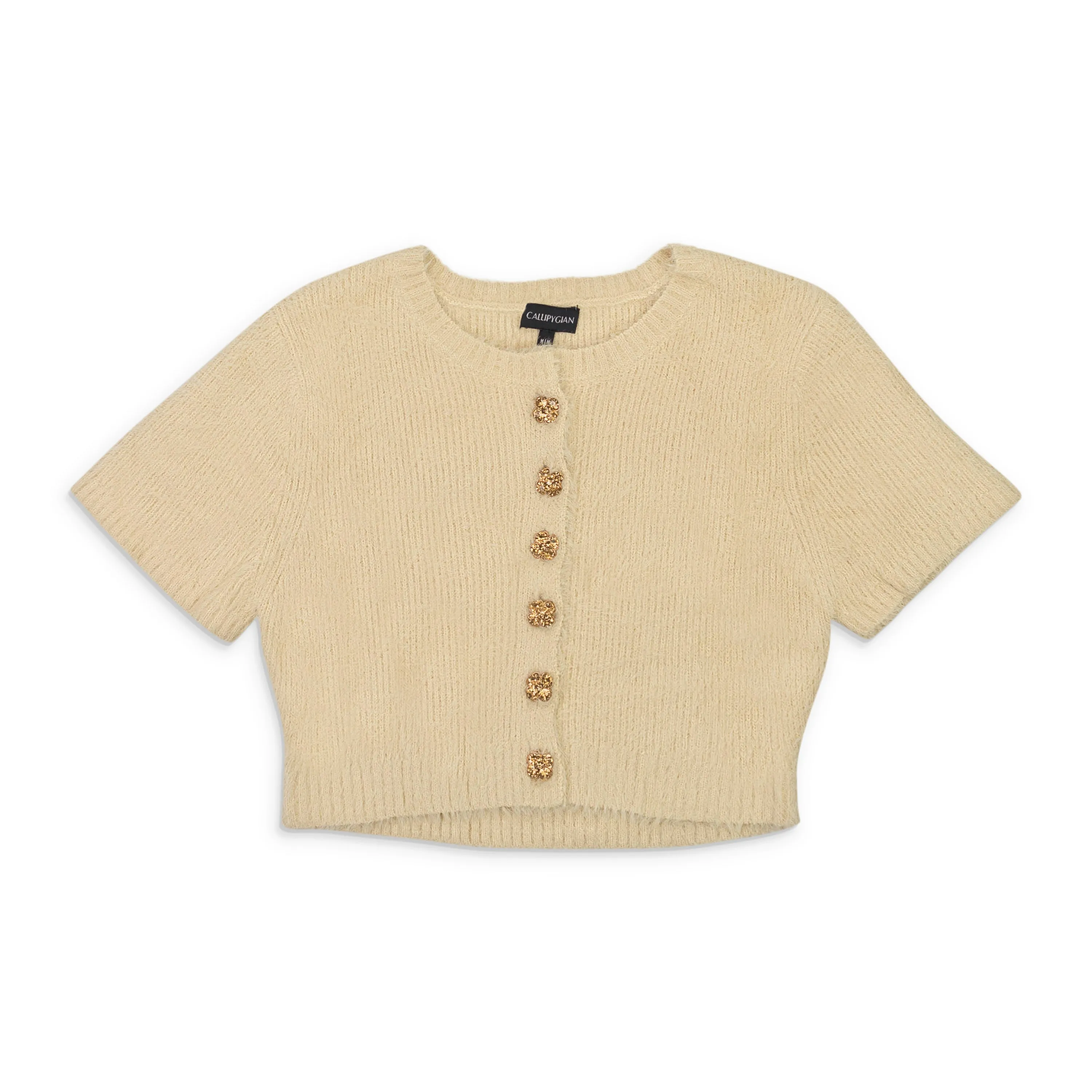 CALLIPYGIAN SS FURRY BEIGE CARDIGAN