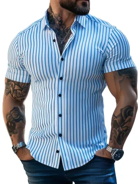Casual Striped Short Sleeve Shirt