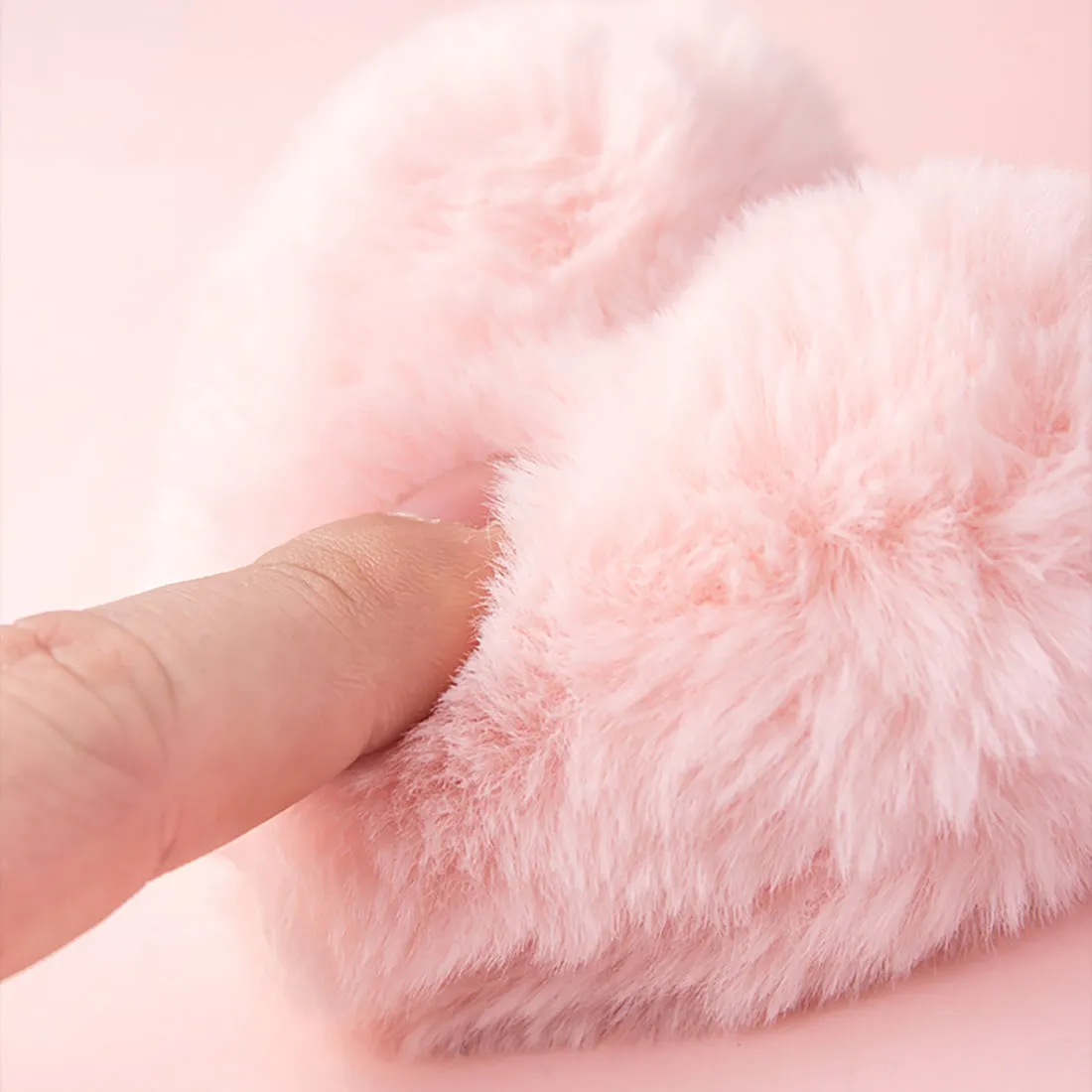 Chic Furry Heart Locket Keychain
