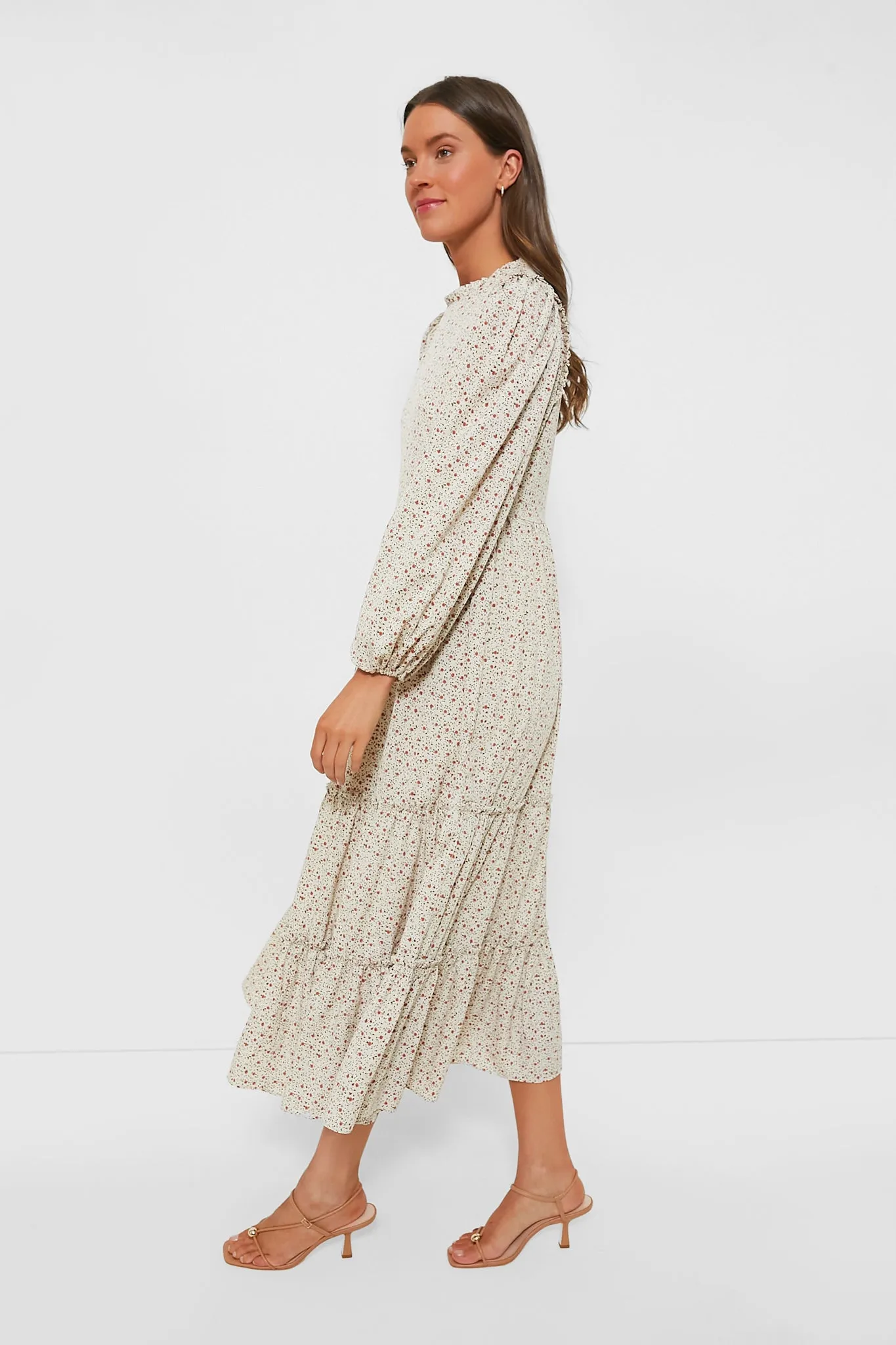 Cream Floral Jesse Midi Dress