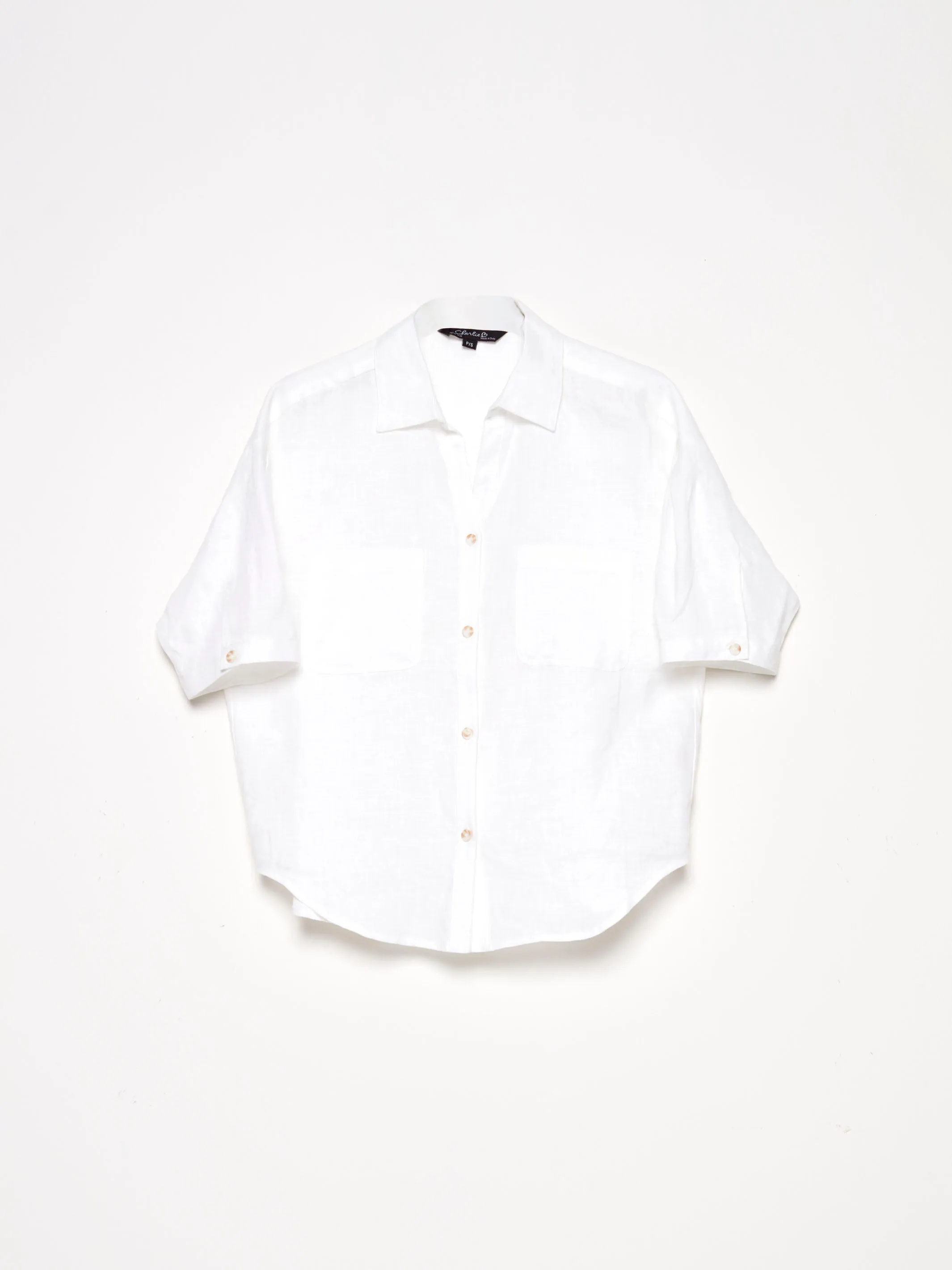 Cropped Linen Blouse - White