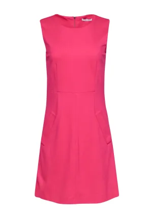 Diane von Furstenberg - Hot Pink Sheath Dress w/ Pockets Sz 8