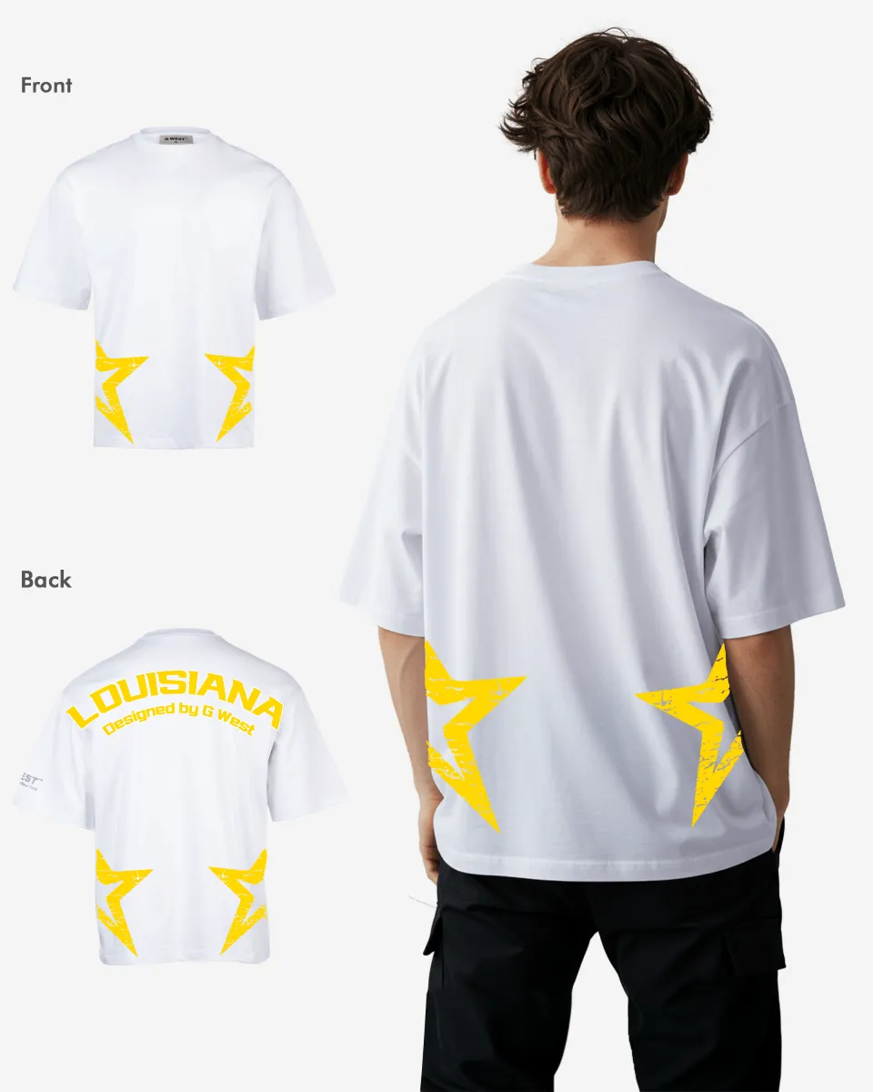 G West Oversized Louisiana Arch Logo Black Tee