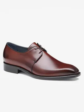 J & M Collection Larson 2-Eye Plain Toe in Mahogany Italian Calfskin