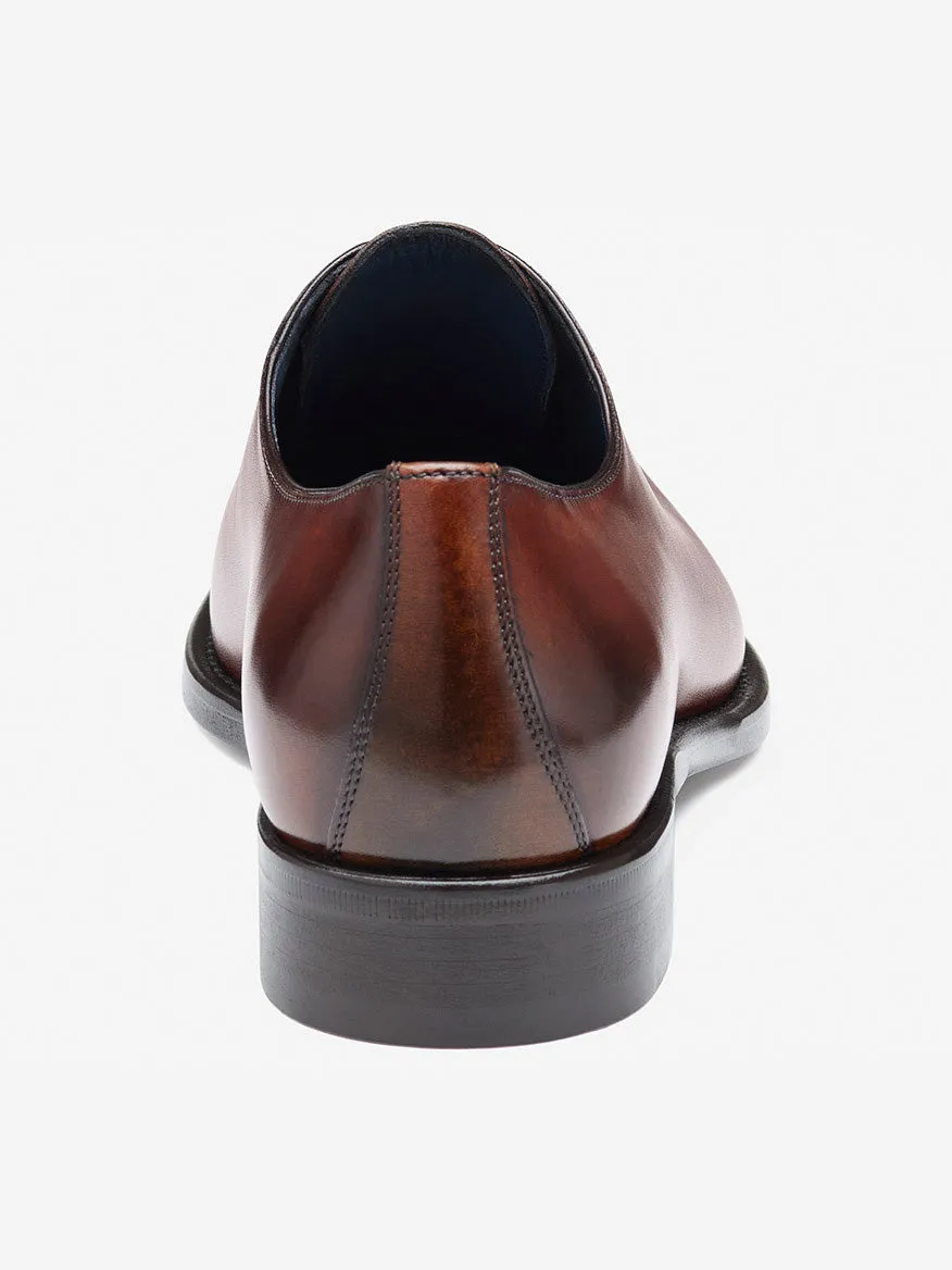 J & M Collection Larson Plain Toe in Mahogany Italian Calfskin