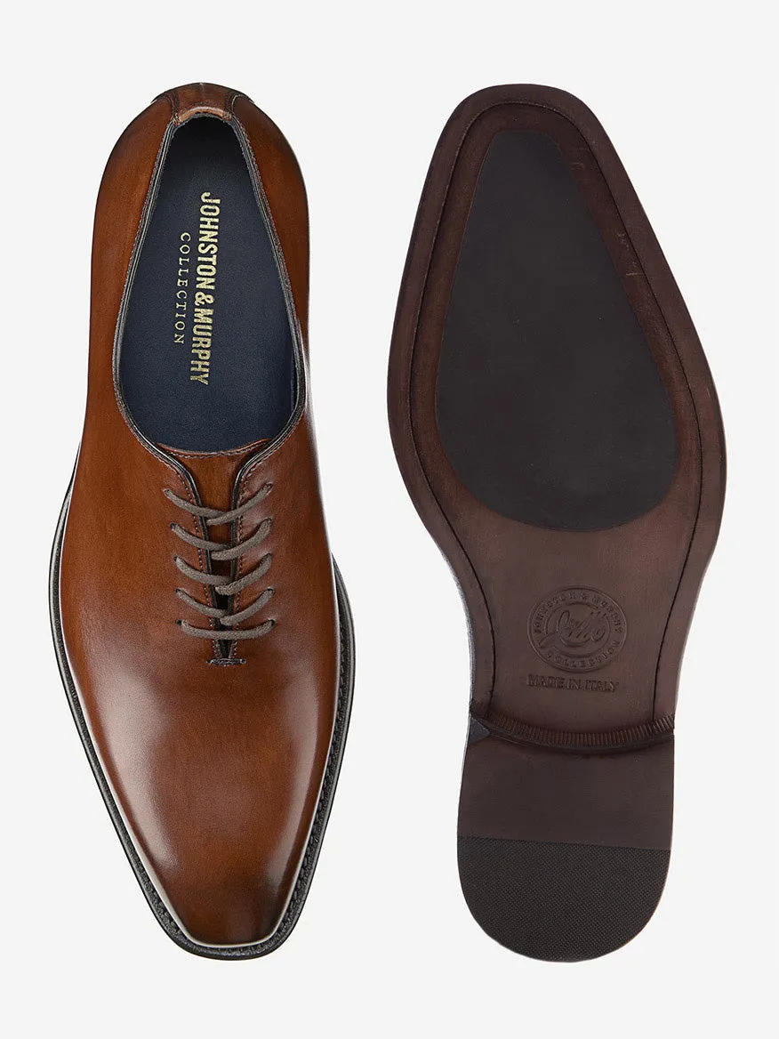 J & M Collection Larson Plain Toe in Mahogany Italian Calfskin