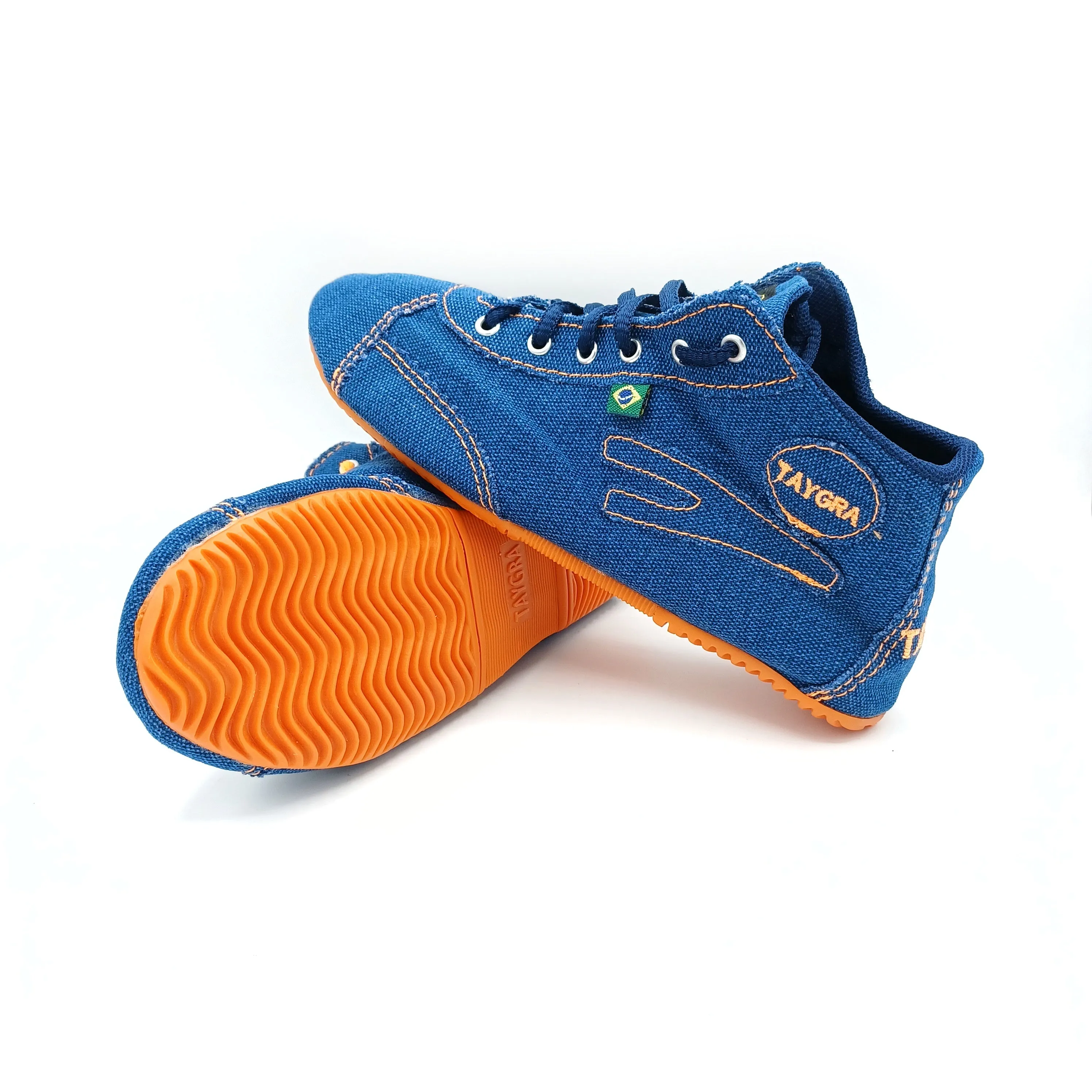 Jeans & Orange Mid-top TAYGRA