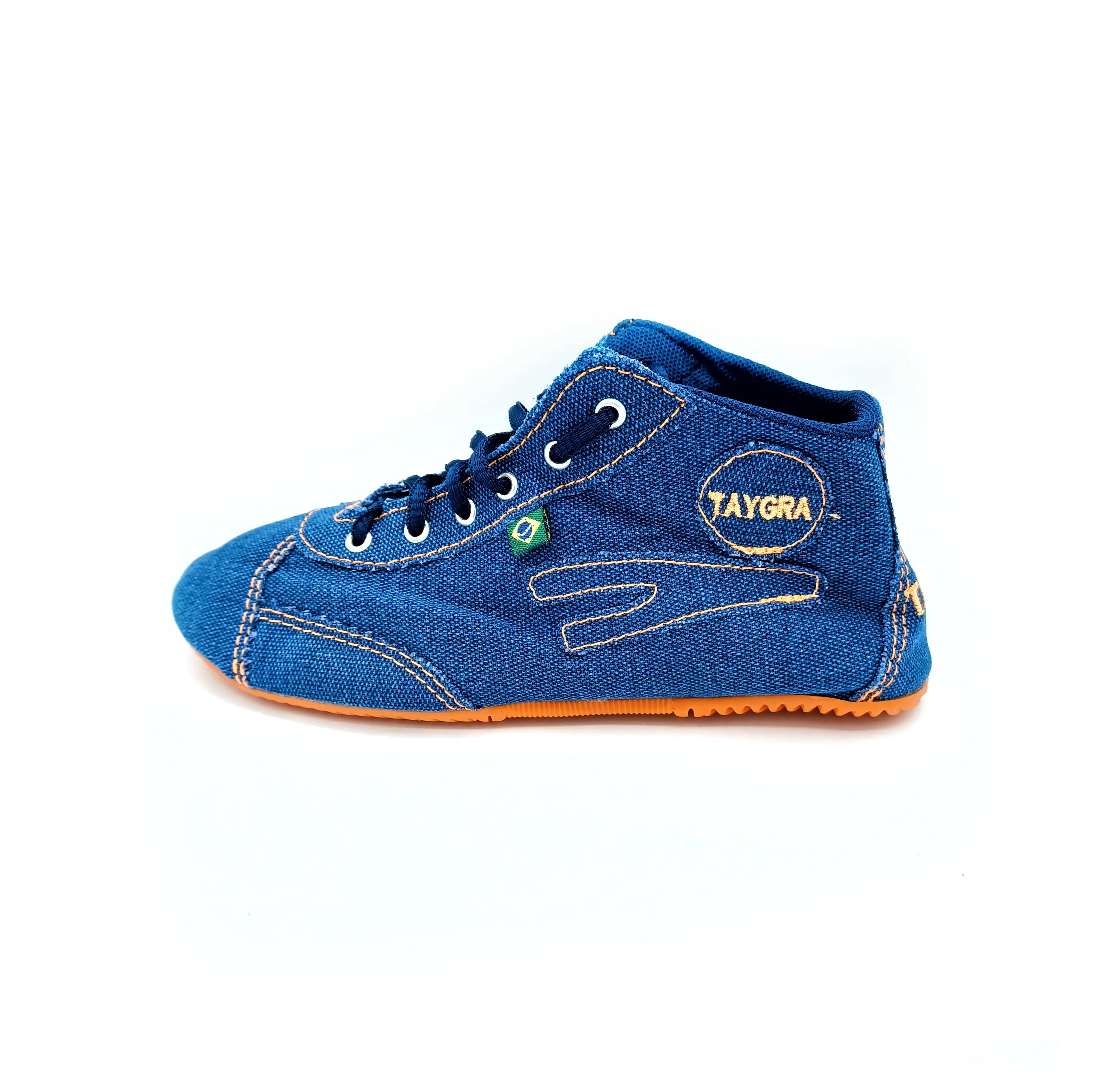Jeans & Orange Mid-top TAYGRA