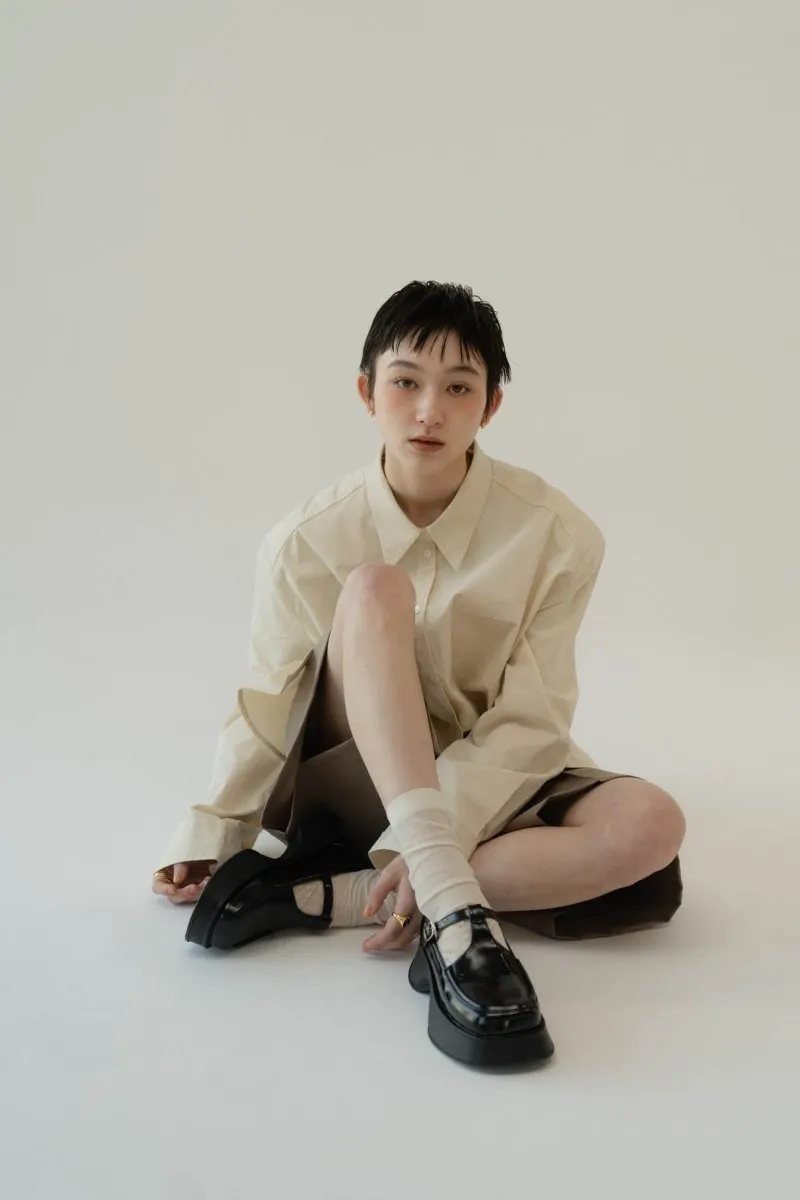 platform loafers/black