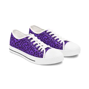 Polka Dot – Lila Leopardenmuster – Low-Top-Sneakers für Damen – Stilvolles und bequemes Schuhwerk für alltägliche Abenteuer