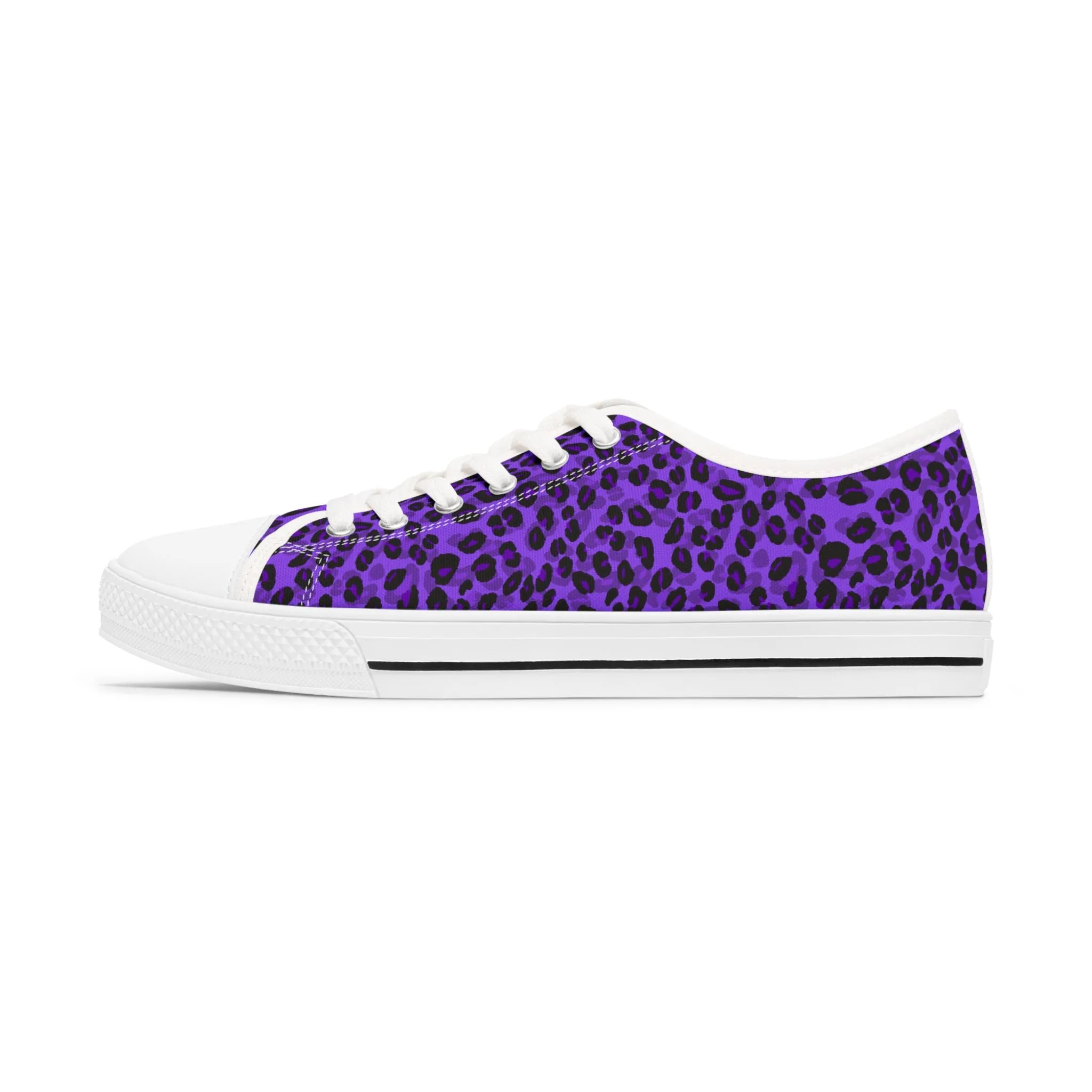 Polka Dot – Lila Leopardenmuster – Low-Top-Sneakers für Damen – Stilvolles und bequemes Schuhwerk für alltägliche Abenteuer