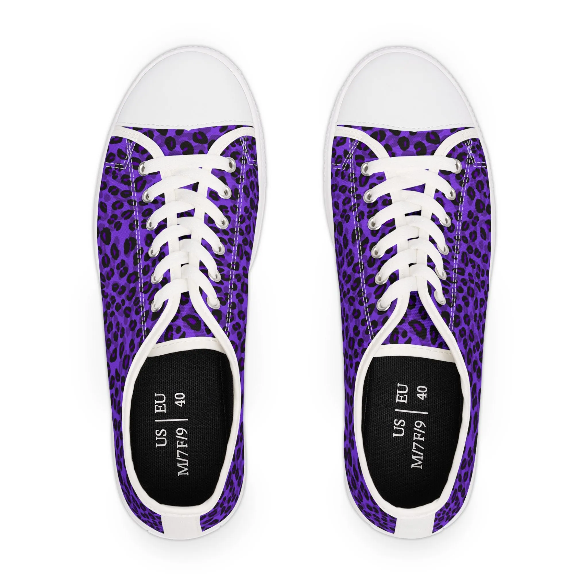 Polka Dot – Lila Leopardenmuster – Low-Top-Sneakers für Damen – Stilvolles und bequemes Schuhwerk für alltägliche Abenteuer