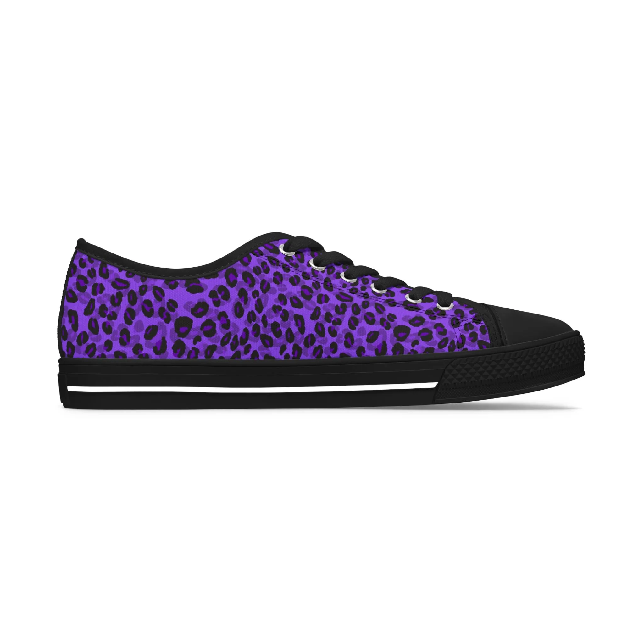 Polka Dot – Lila Leopardenmuster – Low-Top-Sneakers für Damen – Stilvolles und bequemes Schuhwerk für alltägliche Abenteuer