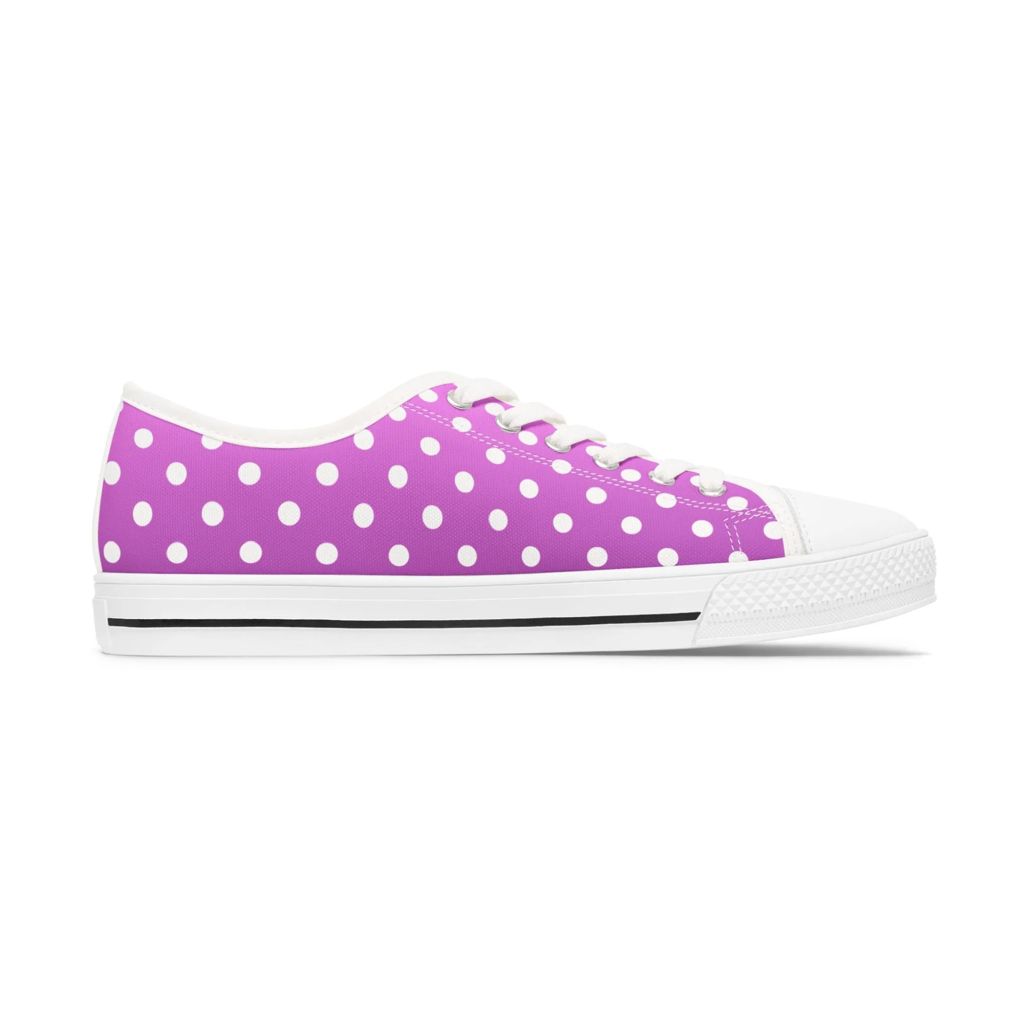 Polka Dot Pink Low Top Sneakers für Damen – Stilvolles und bequemes Schuhwerk für alltägliche Abenteuer
