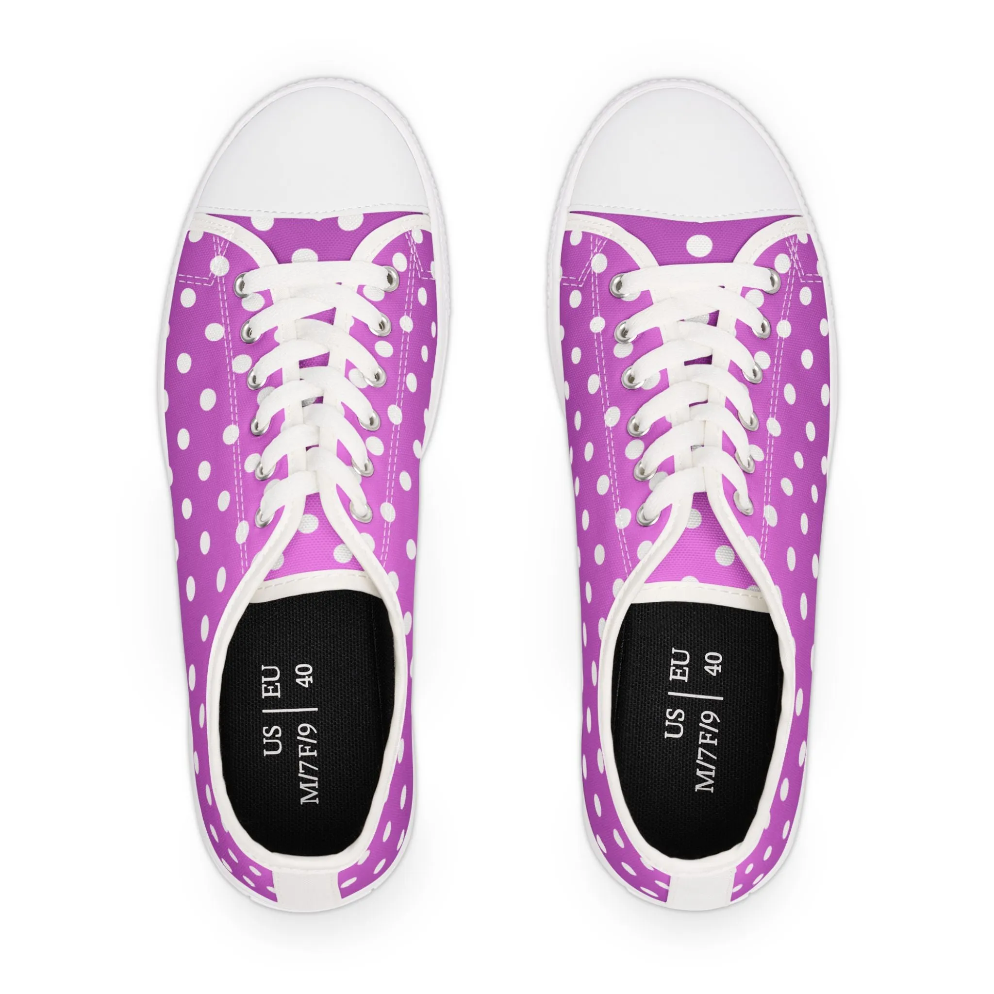 Polka Dot Pink Low Top Sneakers für Damen – Stilvolles und bequemes Schuhwerk für alltägliche Abenteuer