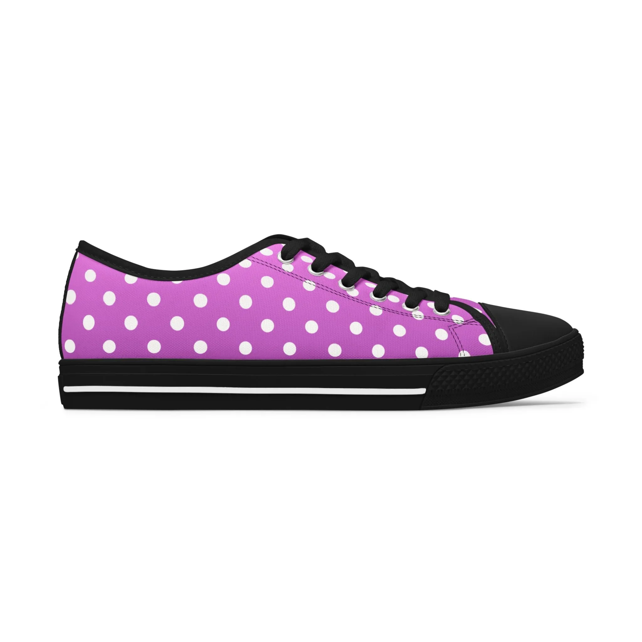 Polka Dot Pink Low Top Sneakers für Damen – Stilvolles und bequemes Schuhwerk für alltägliche Abenteuer