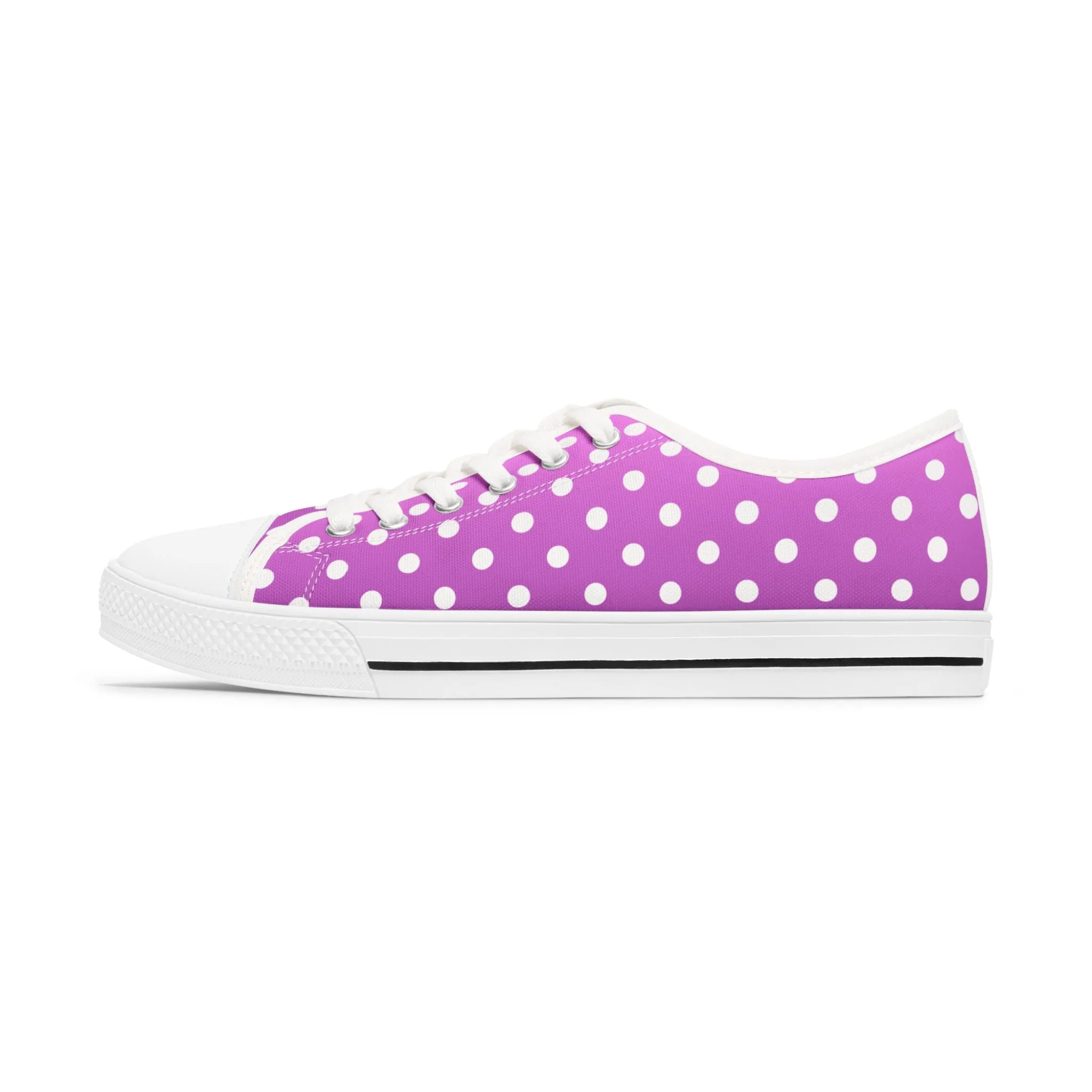 Polka Dot Pink Low Top Sneakers für Damen – Stilvolles und bequemes Schuhwerk für alltägliche Abenteuer