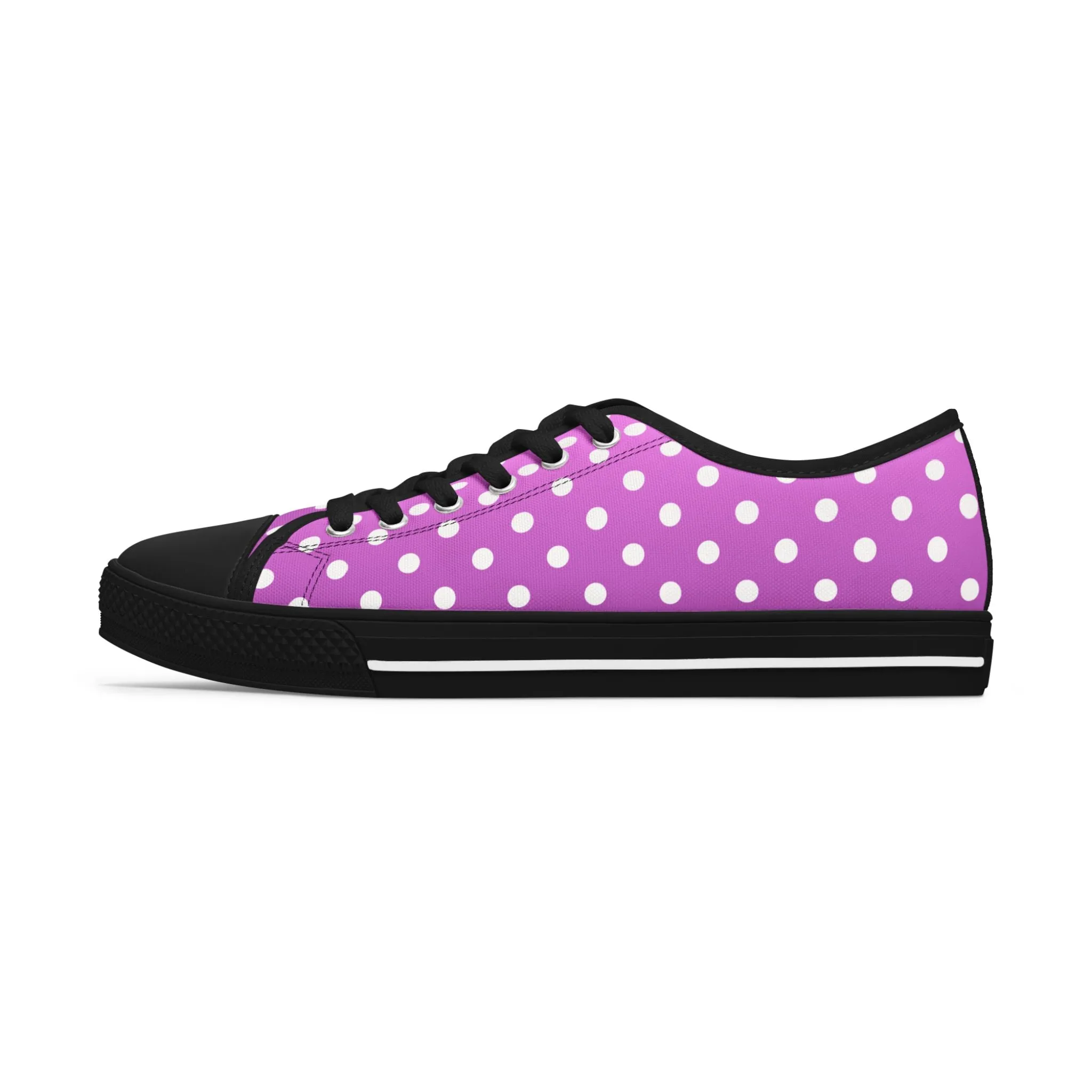 Polka Dot Pink Low Top Sneakers für Damen – Stilvolles und bequemes Schuhwerk für alltägliche Abenteuer