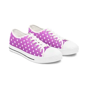 Polka Dot Pink Low Top Sneakers für Damen – Stilvolles und bequemes Schuhwerk für alltägliche Abenteuer