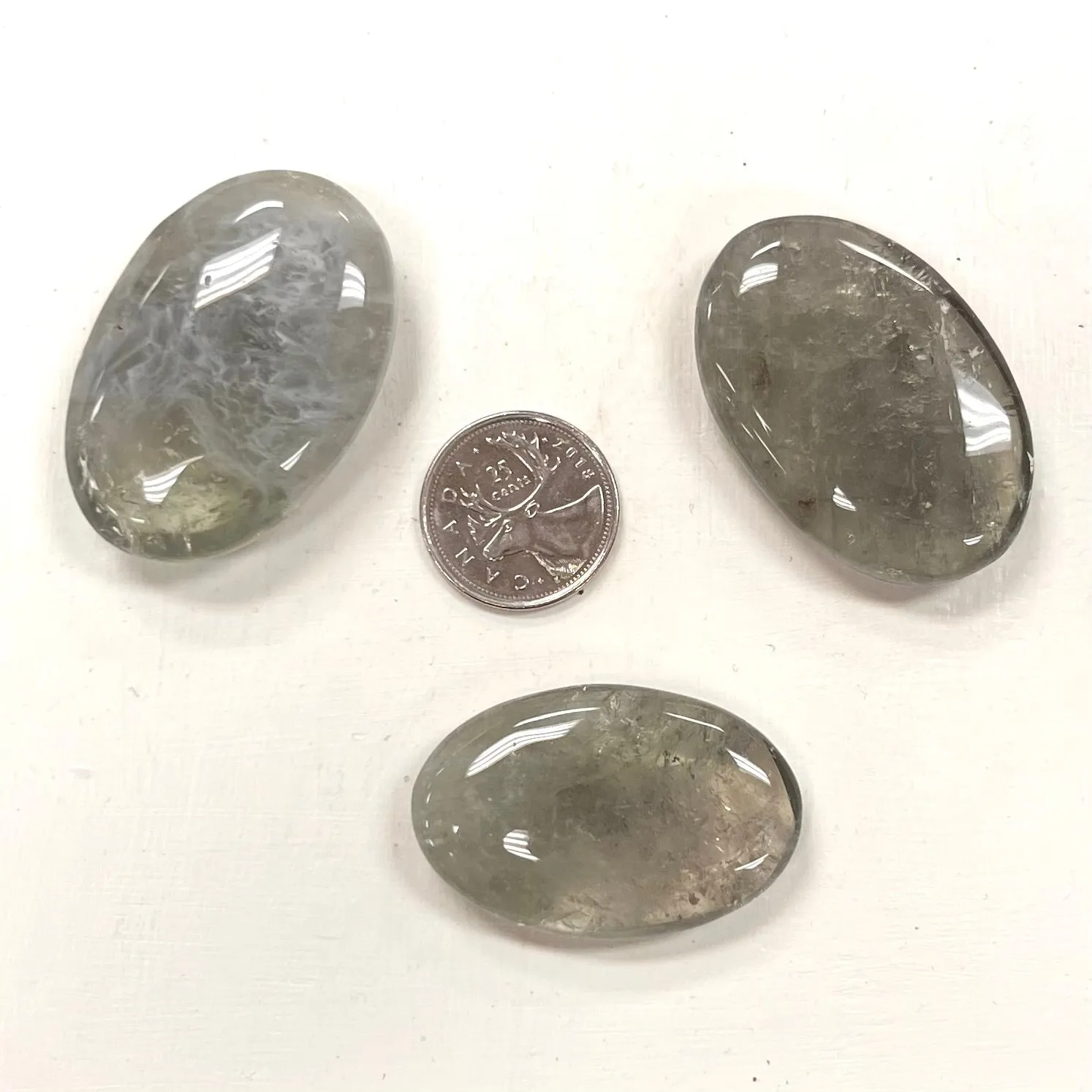 Prasiolite Palm Stones