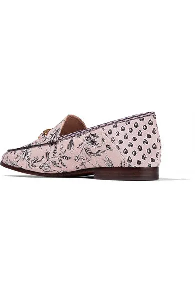 Sam Edelman 'Loraine' leather-trimmed printed canvas loafers shoes  Ladies