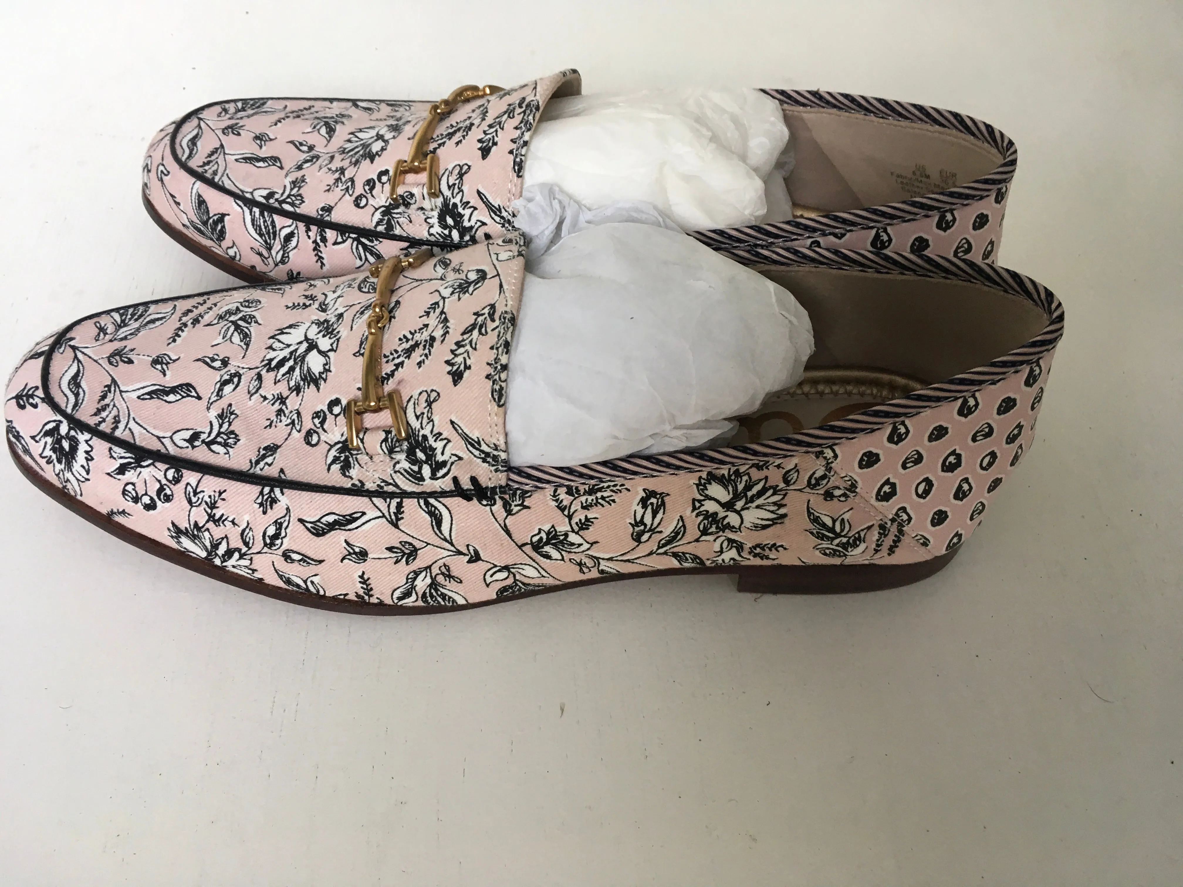 Sam Edelman 'Loraine' leather-trimmed printed canvas loafers shoes  Ladies