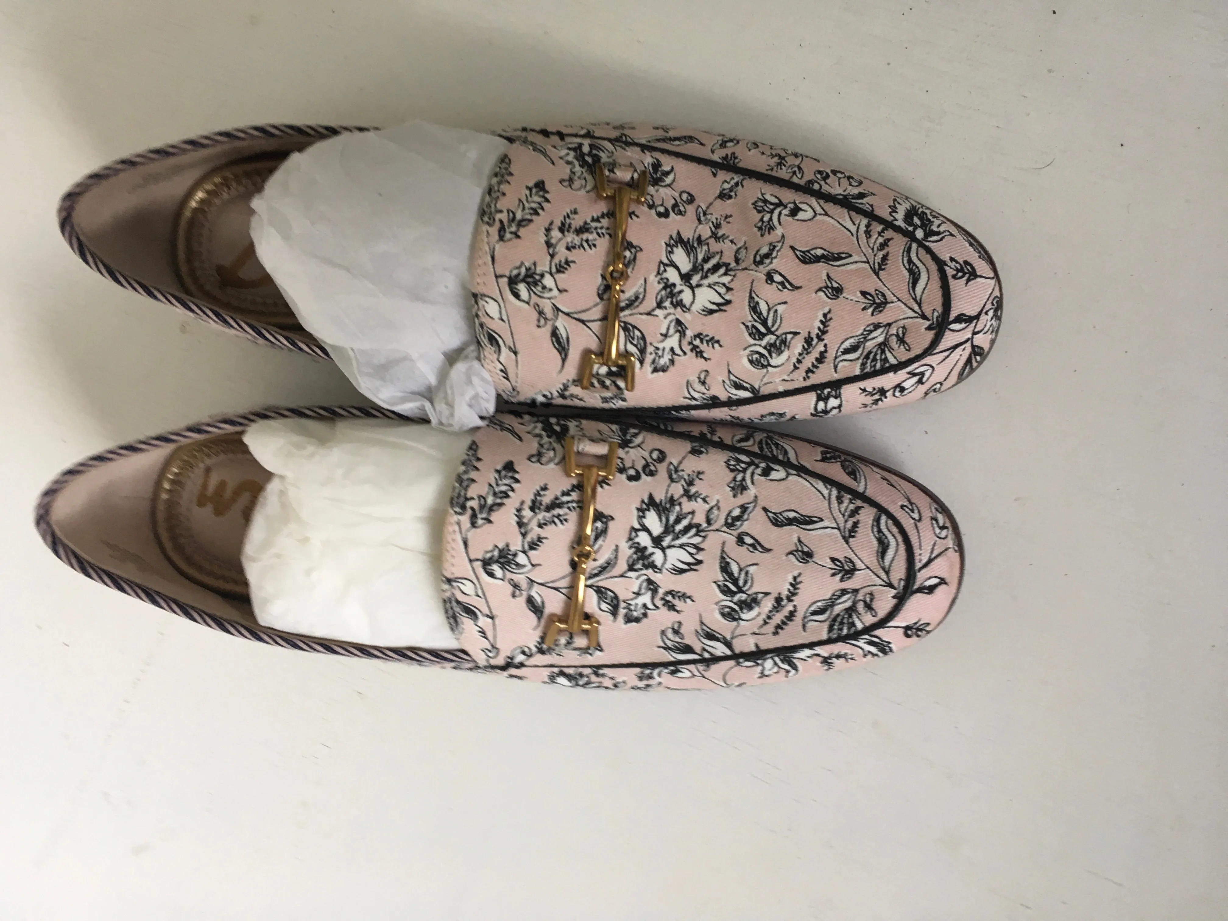 Sam Edelman 'Loraine' leather-trimmed printed canvas loafers shoes  Ladies