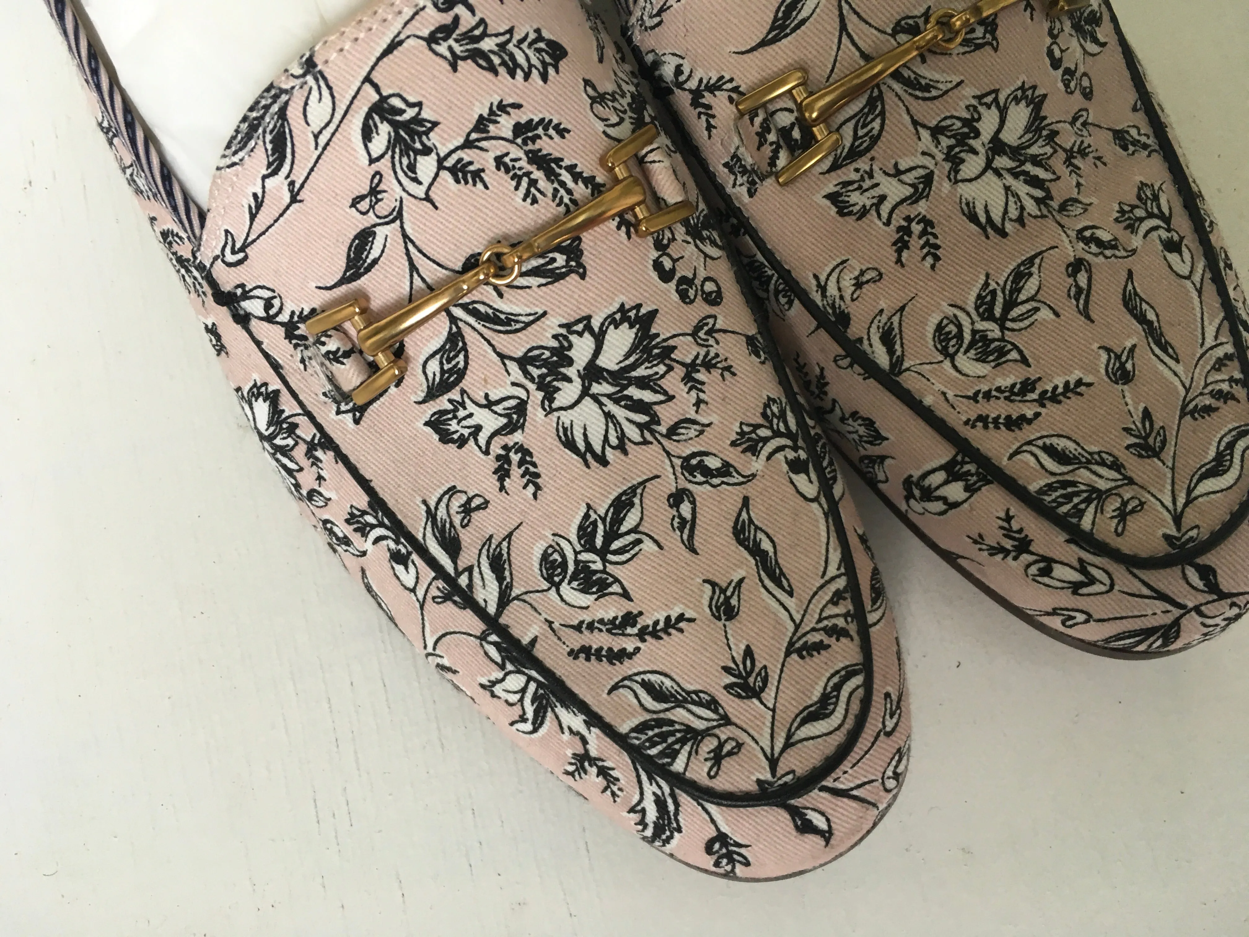 Sam Edelman 'Loraine' leather-trimmed printed canvas loafers shoes  Ladies