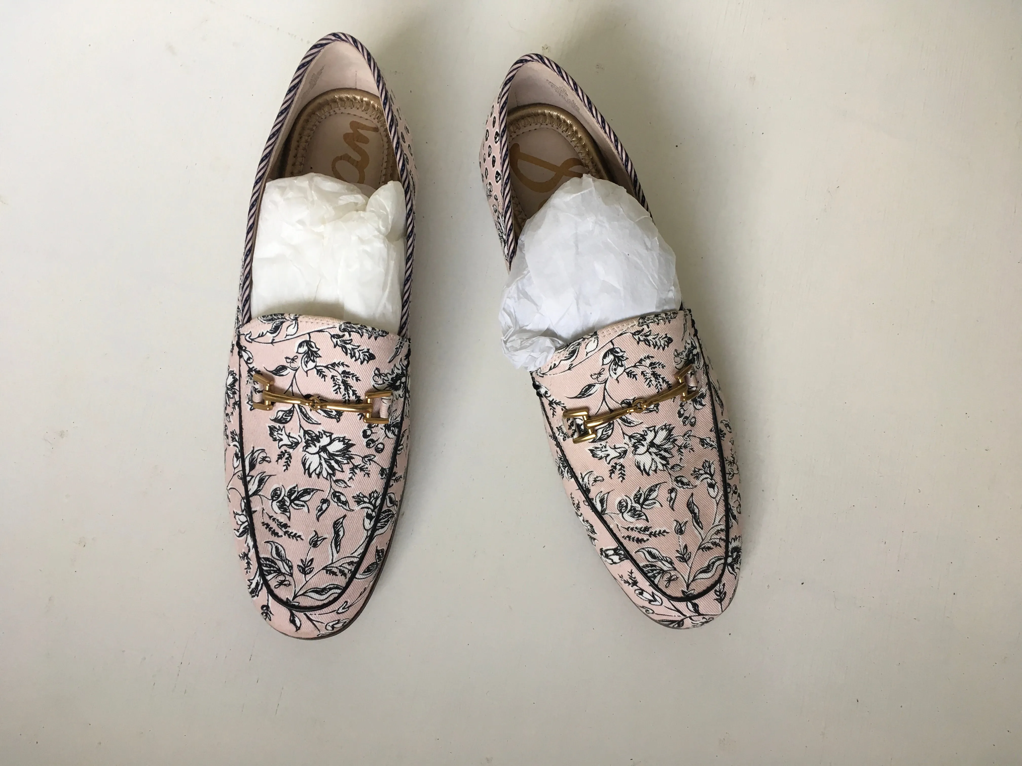 Sam Edelman 'Loraine' leather-trimmed printed canvas loafers shoes  Ladies