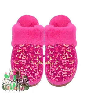 Sequin Furry Slippers