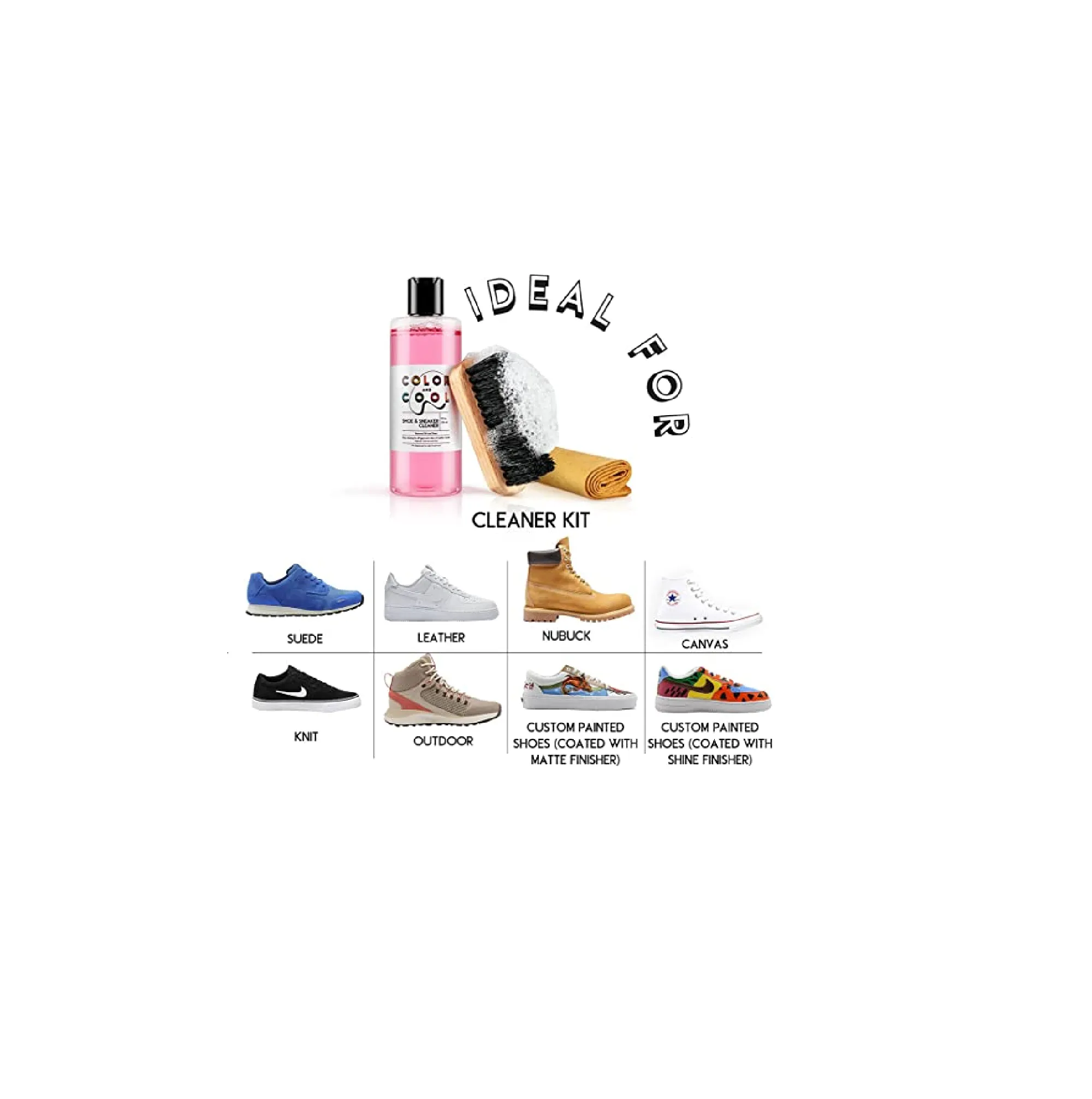 Shoe and Sneaker Cleaning Essentials by Color and Cool