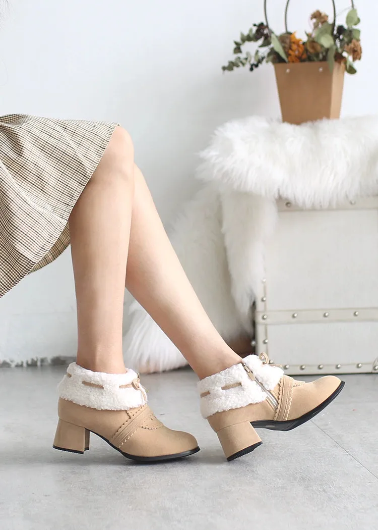Spring Day Lolita~Sweet Lolita Women's Ankle Boots Multicolors